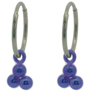 ti2-titanium-triple-bead-charm-hoop-earrings---purple-34455925