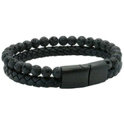 david-van-hagen-bead-and-leather-bracelet---black-34515616