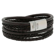 steel-barnett-bonacci-layered-multi-strand-leather-bracelet---brown-35896636