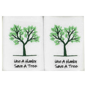 Dalaco Tree Embroidered Cotton Handkerchiefs - White/Green