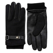 Dents Amesbury Touchscreen Flannel and Leather Gloves - Black
