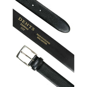 Dents Heritage Pebble-Grain Leather Belt - Black
