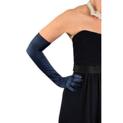 Dents Kendall Long Above Elbow Satin Gloves - Navy Blue