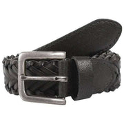 Dents Woven Leather Belt - Black