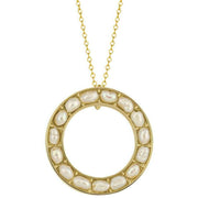 Elements Gold Open Circle Seed Pearl Pendant - Gold/White