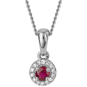 Elements Gold Ruby and Diamond Pendant - Red/Silver