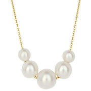 Elements Gold Trace Chain Freshwater Pearl Necklace - Gold/White