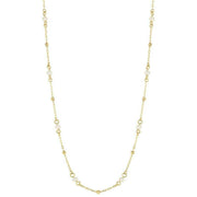 Elements Gold Trace Chain Freshwater Pearl Station Necklace - Gold/White