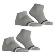 Esprit Accent Stripe 2 Pack Sneaker Socks - Light Grey