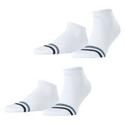 Esprit Accent Stripe 2 Pack Sneaker Socks - White