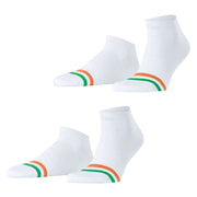 Esprit Accent Stripe 2 Pack Sneaker Socks - White-Mix