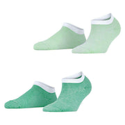 Esprit Allover Stripe 2 Pack Sneaker Socks - Green