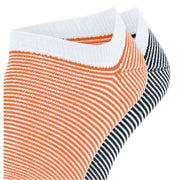 Esprit Allover Stripe 2 Pack Sneaker Socks - Orange/Black/White
