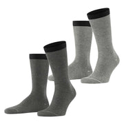 Esprit Allover Stripe 2 Pack Socks - Black/White/Grey
