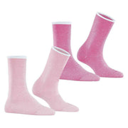 Esprit Allover Stripe 2 Pack Socks - Pink