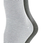 Esprit Allover Stripe 2 Pack Socks - White/Grey
