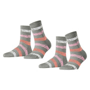 Esprit Brushed Stripes 2-Pack Socks - Light Grey