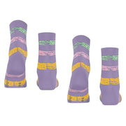Esprit Brushed Stripes 2-Pack Socks - Lupine Purple