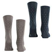 Esprit Fine Dot 2 Pack Socks - Grey/Navy