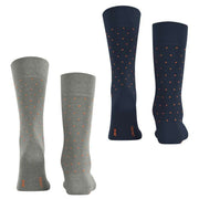 Esprit Fine Dot 2 Pack Socks - Navy/Grey