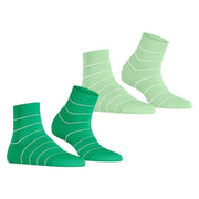 Esprit Fine Line 2 Pack Short Socks - Green