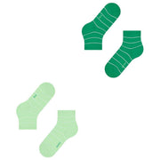 Esprit Fine Line 2 Pack Short Socks - Green