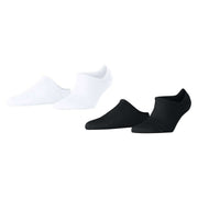 Esprit Fine Rhomb 2-Pack Sneaker Socks - Black/White