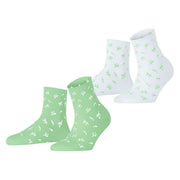 Esprit Twig 2 Pack Socks - Green/White