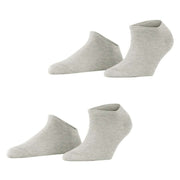 Esprit Uni 2 Pack Sneaker Socks - Grey/Red