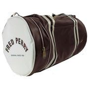 Fred Perry Classic Barrel Bag - Carrington Road Brick Red/Ecru Cream