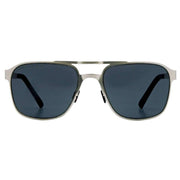 French Connection Metal Flat Sheet D-Frame Sunglasses - Matte Gun Metal/Smoke Grey