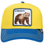 Goorin Bros Strong Bear Fab Farm Trucker-Mütze – Blau/Gelb/Braun
