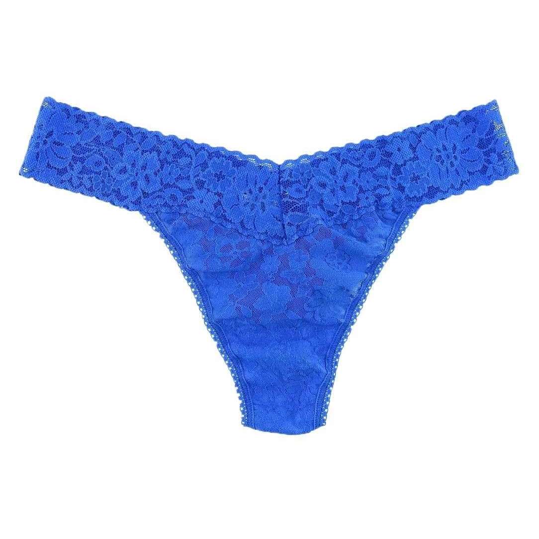 Womens Bold Blue Hanky Panky Daily Lace Original Rise Thong – KJ