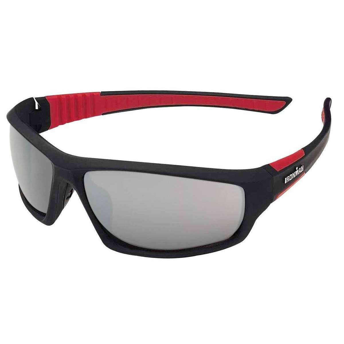 Men's Ironman Impact Resistant Semi-Rimless Wrap Sunglasses - Black 