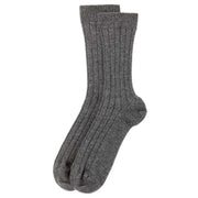 Johnstons of Elgin Ribbed Cashmere Socks - Mid Grey