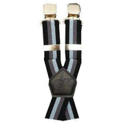 Knightsbridge Neckwear XL Stripe Clip Style Braces - Black/Grey/Silver