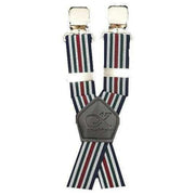 Knightsbridge Neckwear XL Stripe Clip Style Braces - Navy/Burgundy/Green