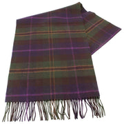 Locharron of Scotland Darwin Rose Hunting lamswollen sjaal - pruim paars/groen