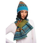 Powder Fair Isle Cosy Scarf - Teal Mix