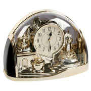 Rhythm Half Moon Arched Rotating Pendulum Mantel Clock - Gold
