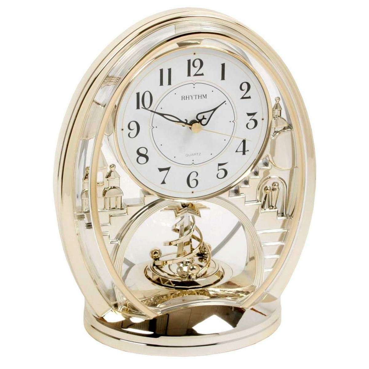 Rhythm Gold Ornate Castle Turret Design Mantel Clock – KJ Beckett