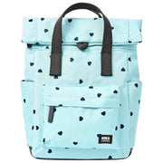 Roka Canfield B kleine rugzak van gerecycled canvas - blauw/blauwe harten