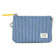 Roka Carnaby Small Hickory Stripe Recycled Canvas Wallet - Blue/White
