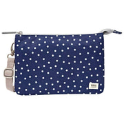 Roka Carnaby XL Recycled Canvas Crossbody Bag - Navy Polka Dot
