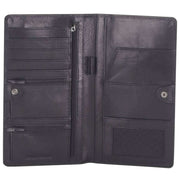 Smith and Canova Distressed Leather Folded Travel Wallet - Black