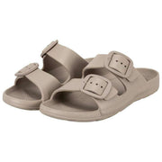 Totes SOLBOUNCE Sliders met dubbele gesp - Taupe Beige