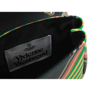 Vivienne Westwood Saffiano Small Purse with Chain Bag - Combat Tartan Green