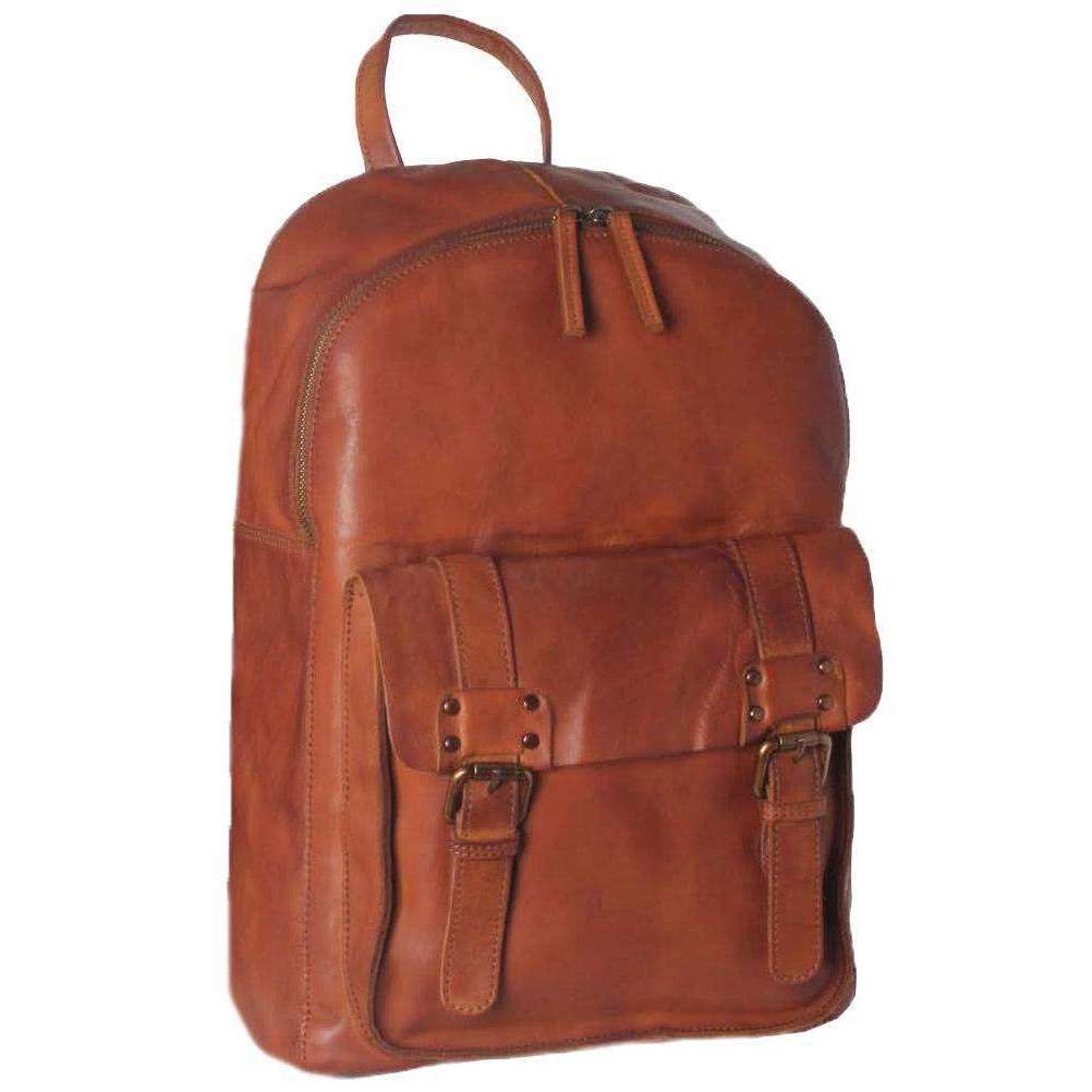 Rust Tan Shoreditch Vintage Dipped Leather Backpack