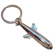 Bassin and Brown Airplane Key Ring - Silver