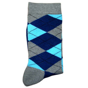 Bassin and Brown Argyle Socks - Grey/Navy/Light Blue